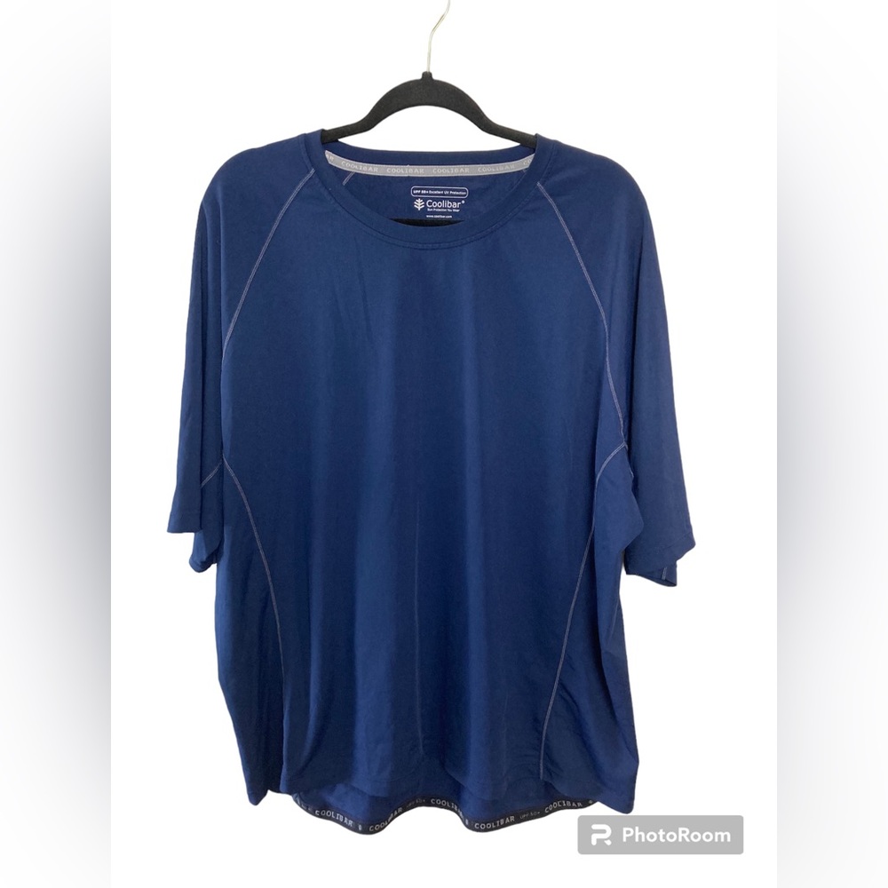 Coolibar blue short sleeve swim shirt. XXL